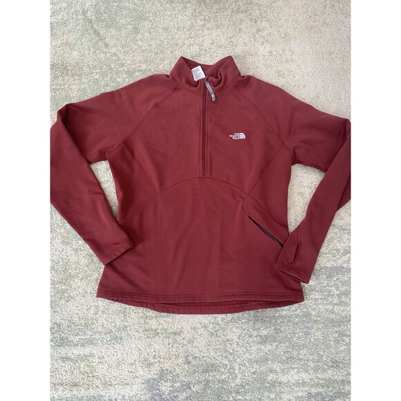 The North Face Women's Size Lg Flight Series Pullover 1/2 Zip Fleece Jacket Red - Picture 1 of 7